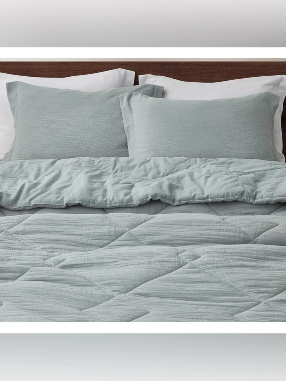 Light blue king 3 piece Quilted Comforter Set 100% cotton